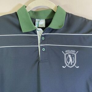 Croker Polo Shirt Mens Large  Green Colorblock Ireland Golf Performance Knit